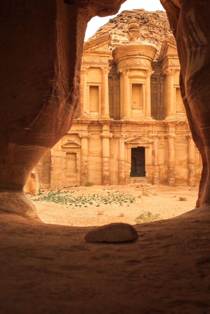 Petra Jordan monastery facade, wonderful Nabatean art