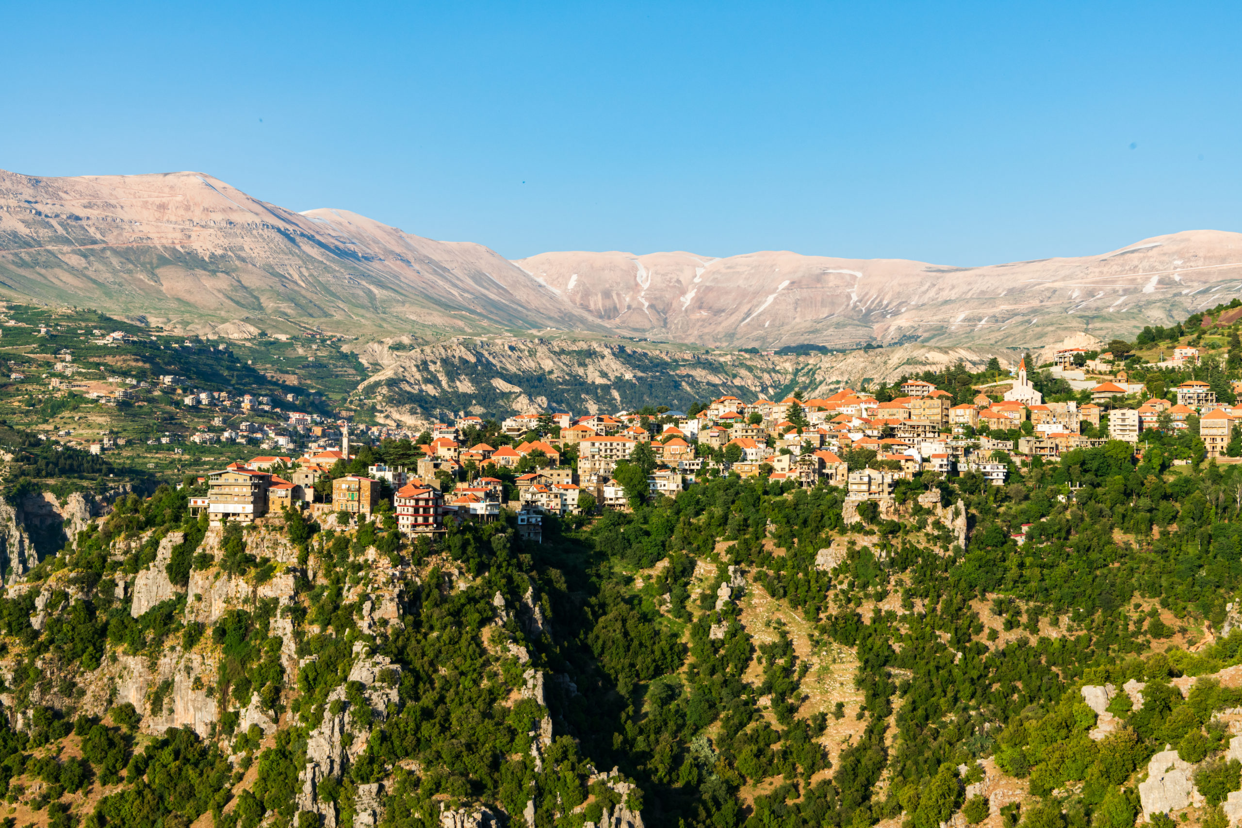 View of Bcharre (Bsharri) in Lebanon.